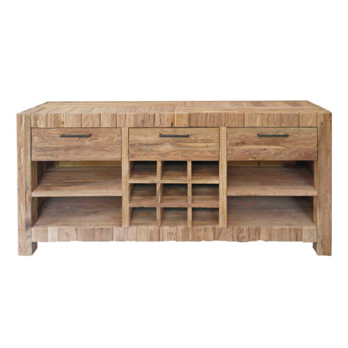 Anrichte - Regal Teakholz 175cm Breit - offenen Fächern