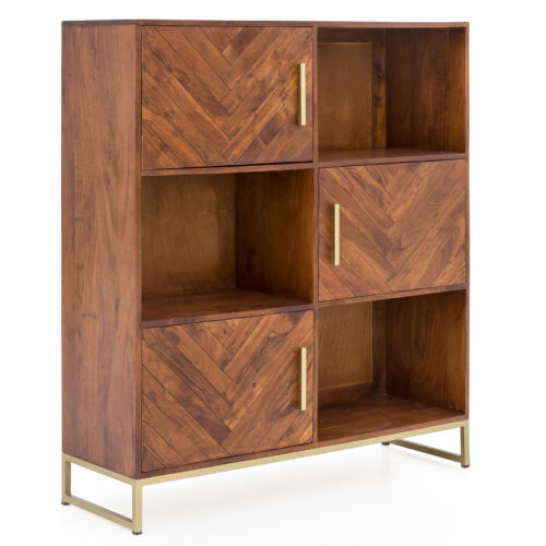 Highboard mit Fischgrätenmuster