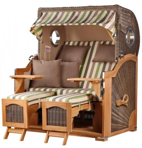 Strandkorb Rantum Grande Teak PE grey Dessin 535
