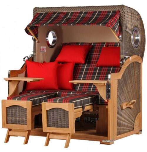 Strandkorb Rantum Grande Teak PE grey Dessin 529