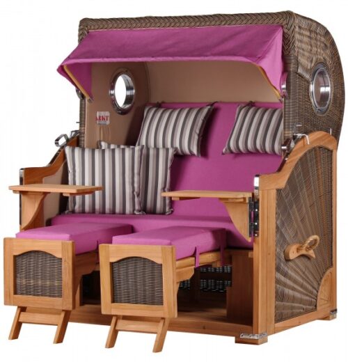 Strandkorb Rantum Grande Teak PE grey Dessin 538