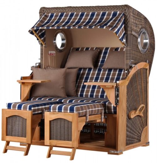 Strandkorb Rantum Teak PE grey Dessin 526