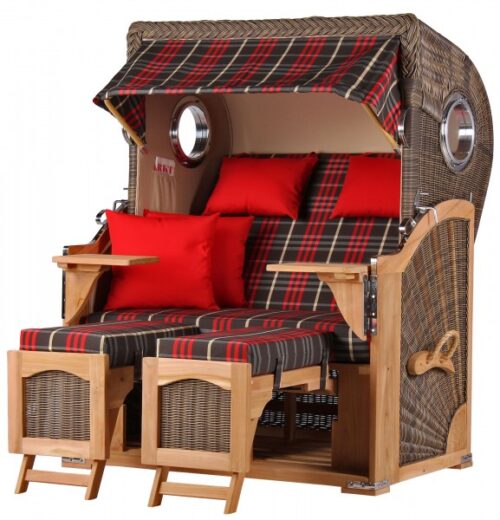 Strandkorb Rantum Teak PE grey Dessin 529