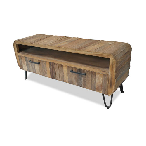 TV Lowboard 140 cm Breit Teak Massivholz