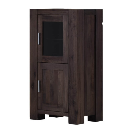 Vitrine in Eiche massiv verwittert antik 132 cm