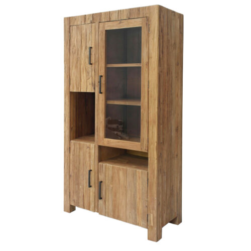 Vitrine Teak Massivholz 194 cm Hoch