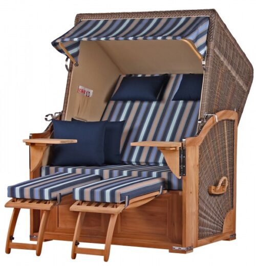 Strandkorb Nordstrand Teak PE grey Dessin 521