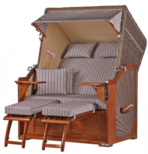 Strandkorb Nordstrand Mahagoni PE grey Dessin 501