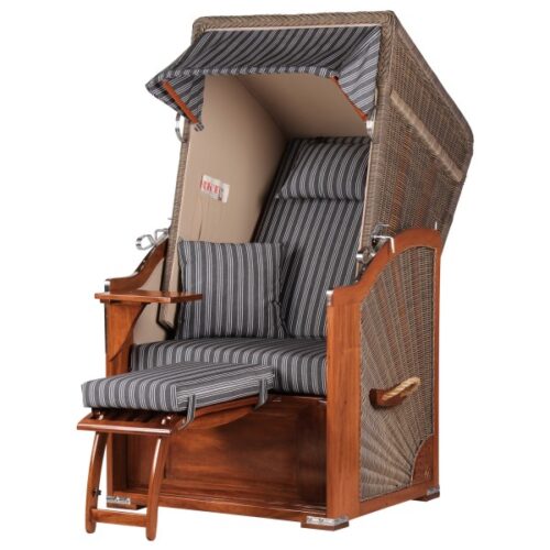 Strandkorb Nordstrand Single Mahagoni PE grey Dessin 500