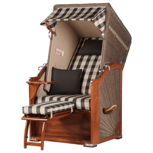 Strandkorb Nordstrand Single Mahagoni PE grey Dessin 505