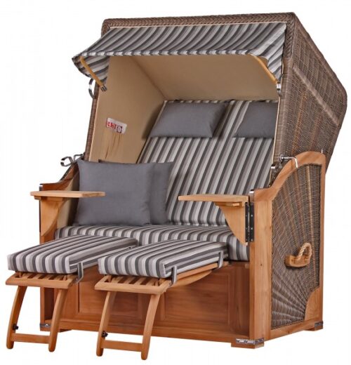 Strandkorb Nordstrand Teak PE grey Dessin 545