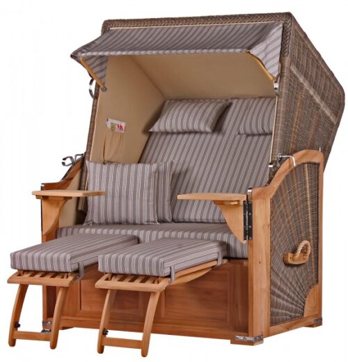 Strandkorb Nordstrand Teak PE grey Dessin 501-KOMPLETTSET