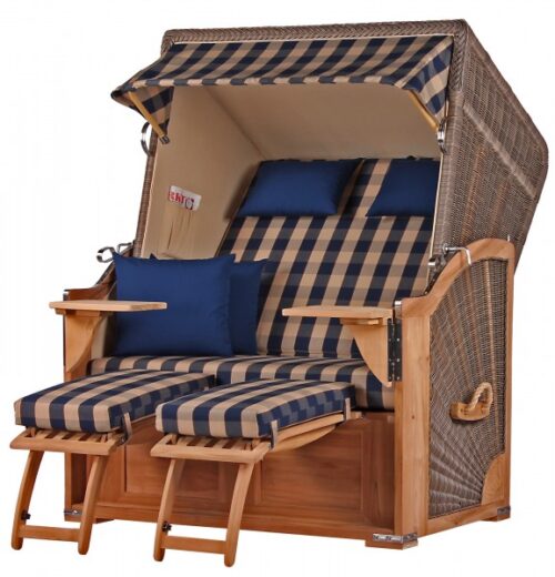 Strandkorb Nordstrand Teak PE grey Dessin 507