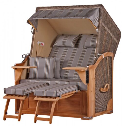Strandkorb Nordstrand Teak PE grey Dessin 512