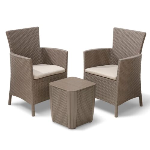 Allibert Garten Balkon Bistro-Set 3-tlg. Iowa Cappuccino 224383