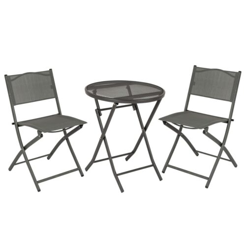 Bo-Camp 3-tlg. Bistro-Set Klappbar Grau