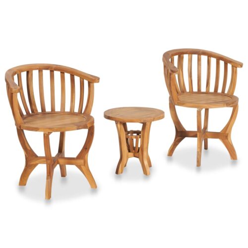 vidaXL 3-tlg. Garten-Bistro-Set Teak Massivholz