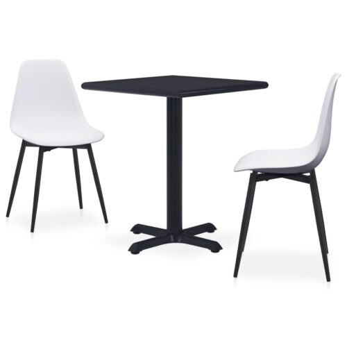 vidaXL 3-tlg. Garten-Essgruppe Metall und PP Weiß