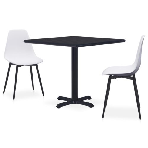 vidaXL 3-tlg. Garten-Essgruppe Metall und PP Weiß