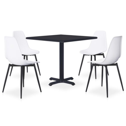 vidaXL 5-tlg. Garten-Essgruppe Metall und PP Weiß