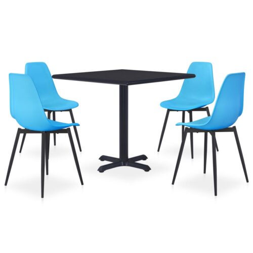 vidaXL 5-tlg. Garten-Essgruppe Metall und PP Blau