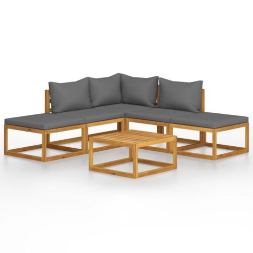 vidaXL 6-tlg. Garten-Lounge-Set mit Kissen Massivholz Akazie