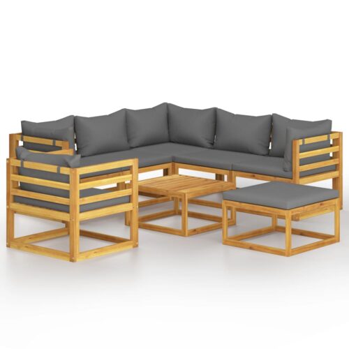 vidaXL 8-tlg. Garten-Lounge-Set mit Auflagen Massivholz Akazie