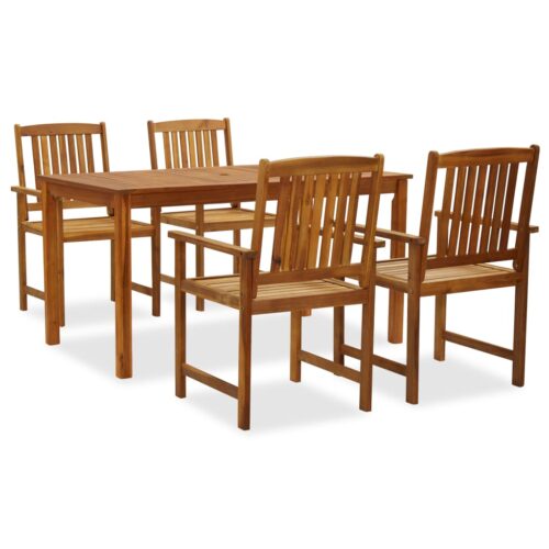 vidaXL 5-tlg. Garten-Essgruppe Massivholz Akazie