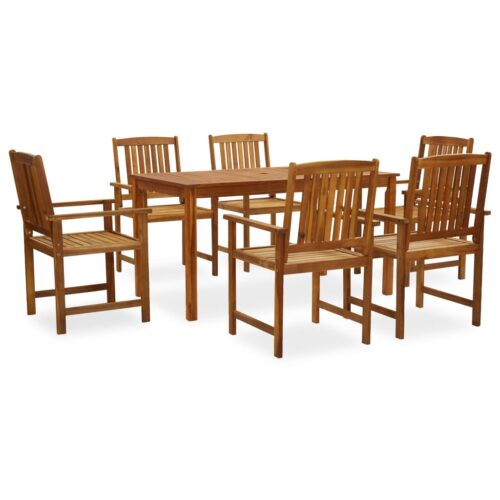 vidaXL 7-tlg. Garten-Essgruppe Massivholz Akazie