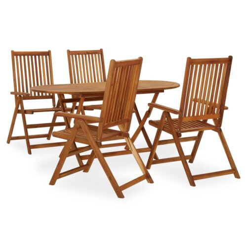 vidaXL 5-tlg. Garten-Essgruppe Massivholz Akazie