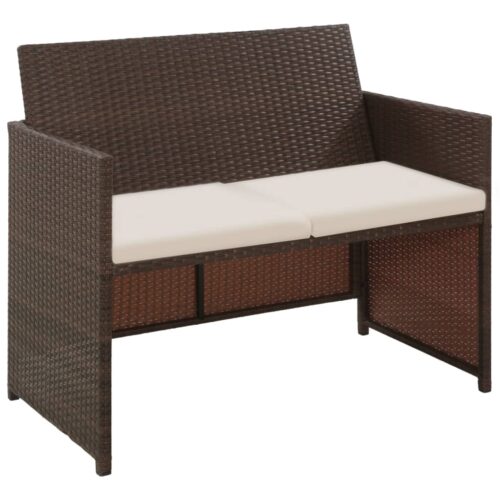 2-Sitzer-Sofa Poly Rattan