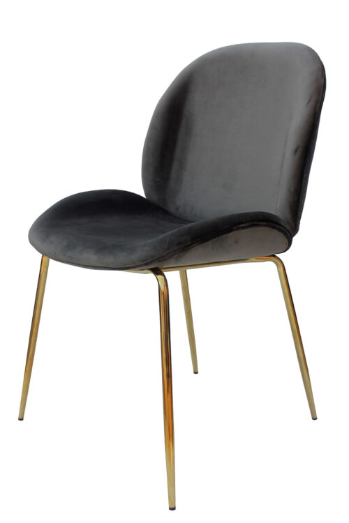 Stuhl Charlize 110 2er-Set Grau / Messing