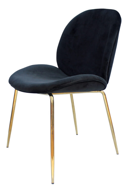 Stuhl Charlize 110 2er-Set Schwarz / Messing