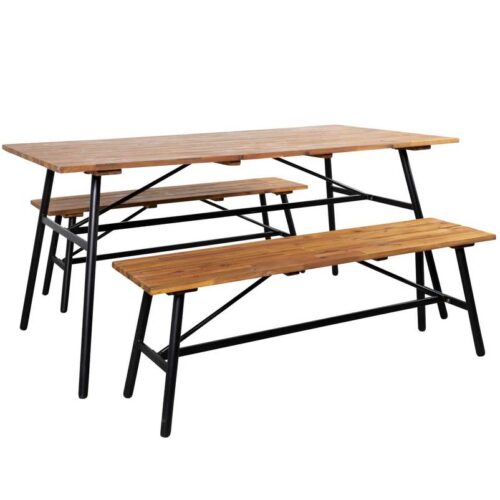 3-teiliges Biergartenset 'Poznan', 76 x 83,5 x 160 cm