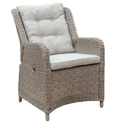 Kölle Geflecht-Sessel 'Heidelberg', verstellbar, inkl. Auflage stone grey, 63 x 78 x 94,5 cm