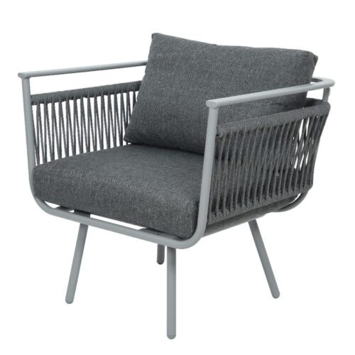 Alu-Loungesessel 'Zadar', hellgrau