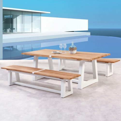 Best Alu-Tisch Campione, weiß, ca. 220 x 100 x 75,5 cm