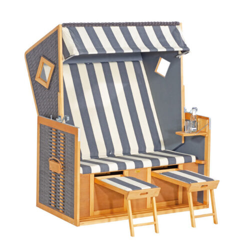 Strandkorb Rustikal, vintage braun, 160 x 80 x 138 cm