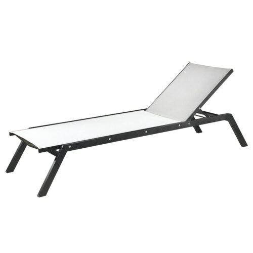 Sonnenliege, schwarz, grau, ca. 34 x 200 x 65 cm