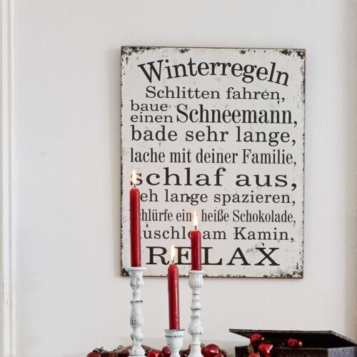 Dekoboard Winterregeln - Loberon