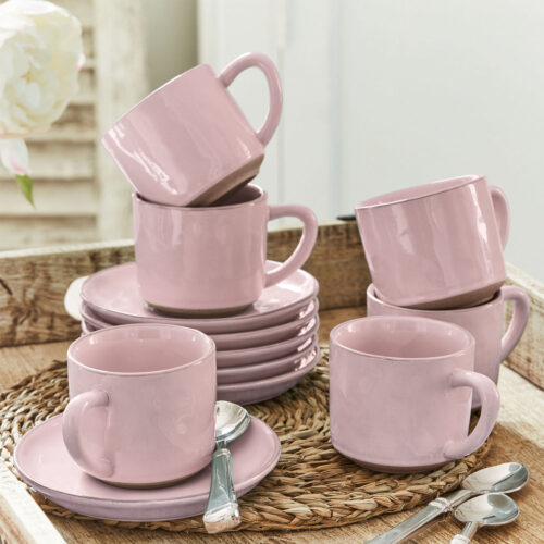 Tasse mit Untertasse 6er Set Biarré - Loberon