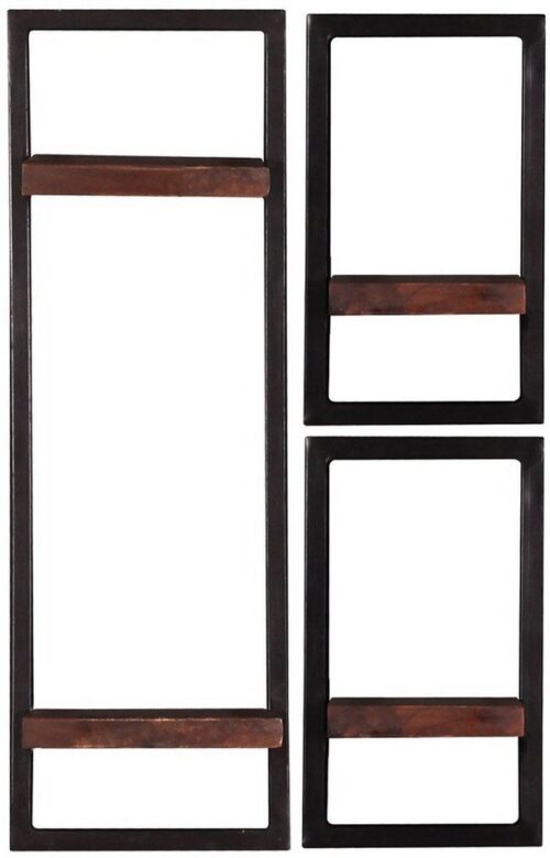 SIT Regal »Wandregal-Set, 3-teilig Recyceltes Altholz, Metall«, Recyceltes Altholz, Metall