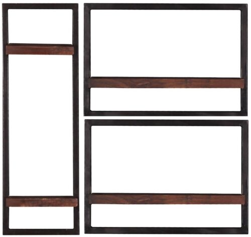 SIT Regal »Wandregal-Set, 3-teilig Recyceltes Altholz, Metall«, Recyceltes Altholz, Metall