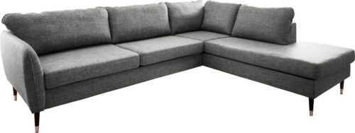 Trendfabrik Ecksofa »County«, Ottomane rechts oder links bestellbar, mit Fuß in Holz-Metallkombination, frei im Raum stellbar