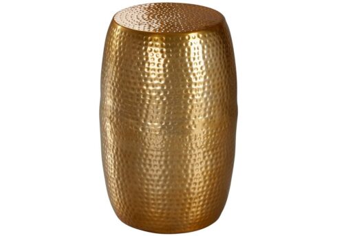 Wohnling Beistelltisch »WL5.459«, 30x49,5x30cm Aluminium Gold Dekotisch orientalisch rund Kleiner Hammerschlag Abstelltisch Designer Ablagetisch Metall modern Anstelltisch schmal