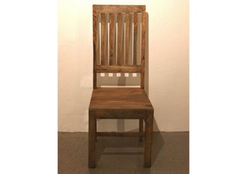 Massivmoebel24 Holzstuhl »NATURE GREY« (Moderner Massivholz Stuhl mit raffinierten Design Details, grau geölt 45x46x109 Sheesham montiert), Modern, klares Design, geölt