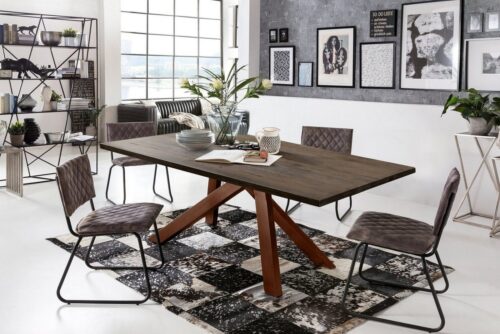 SIT Esstisch »Tisch 220x100 cm Platte Balkeneiche geölt, Gestel«, Platte Balkeneiche geölt, Gestell Metall