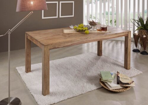 Massivmoebel24 Esstisch »BUDDHA« (Esszimmertisch aus massivem Holz natur 160x90x76 - Massivholzesstisch für Esszimmer, Küche - indischer Palisander Sheesham Massivholz)
