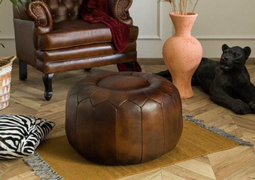 Massivmoebel24 Polsterhocker »CHESTERFIELD« (60x60x38 montiert)
