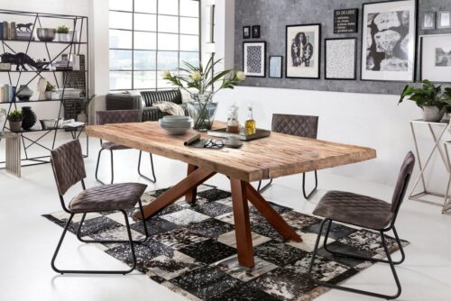 SIT Esstisch »Tisch 200x100 cm Platte recyceltes Teak, Gestell«, Platte recyceltes Teak, Gestell Metall